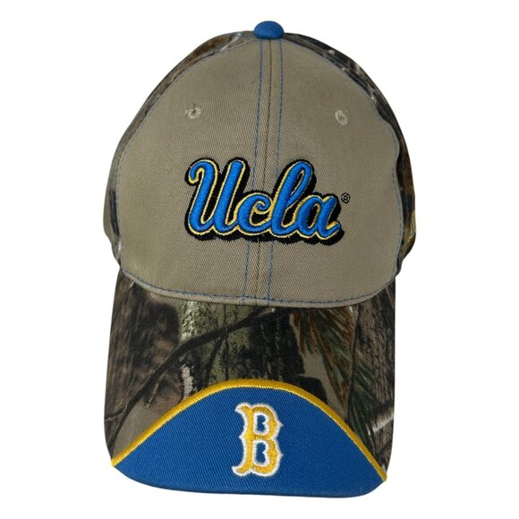 UCLA Bruins Camo Baseball Hat Outdoor Cap One Size Adjustable Strap Blue Khaki - Picture 6 of 12